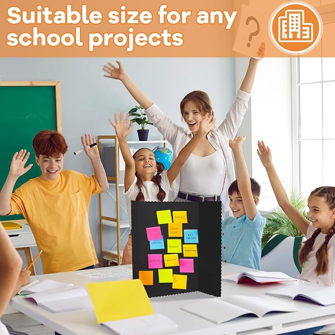 Henoyso 8 Pcs 14 x 22 Inch Black Trifold Poster Board Large Tri Fold - Image 5