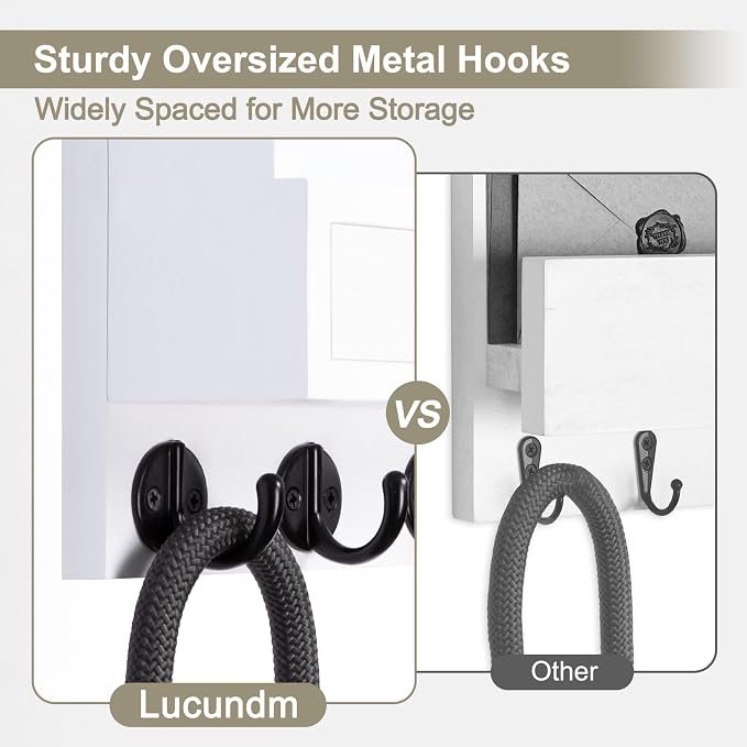 Lucundm Key Holder Wall Mount, Mail Holder - Image 4