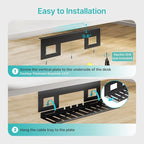 PEGZONE Under Desk Cable Management Tray, 15.7 Inches Metal Cord Organizer Rack - Image 7