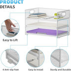 Marbrasse 3 Tier Paper Organizer Letter Tray, Mesh File Organizer - Image 4