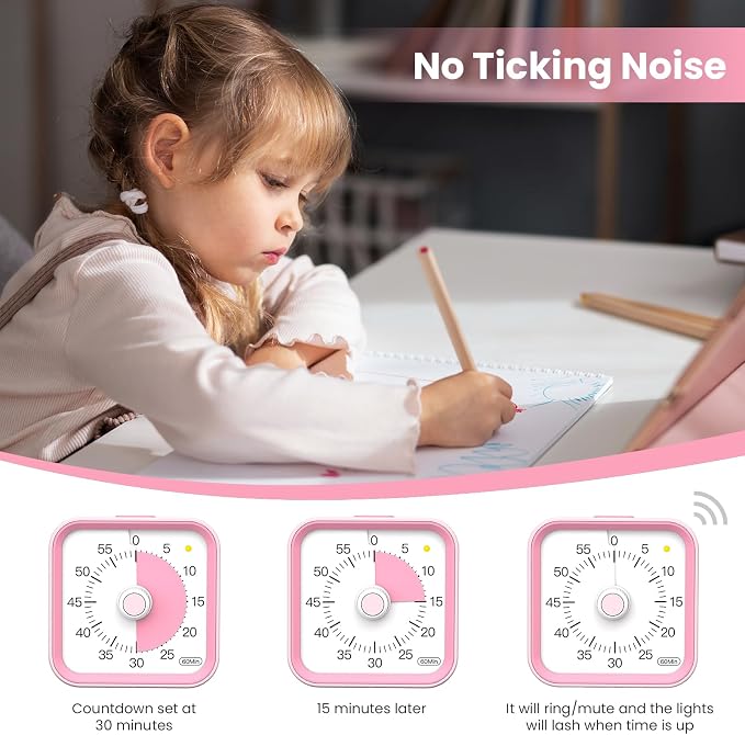 Visual Timer for Kids with Pause Function, 60 Minute Countdown Timer for Kids - Image 5