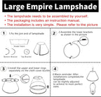 GO&SO 2Pcs Large Lamp Shades Burgundy Fabric Lampshade, 6.5" Top x 16.3" Bottom - Image 7