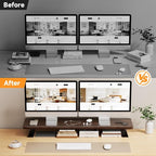 NestNeat Dual Monitor Stand Riser, 39 Inch Large Wood Monitor Stands - Image 8
