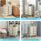 LDAILY 10 Drawer Rolling Cart, Storage Cart Organizer on Wheels, Drawer Cart - Image 9