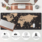 World Map Desk Mat Historical World Map Desk Pad Extra Large Computer Mouse Pad - Image 5