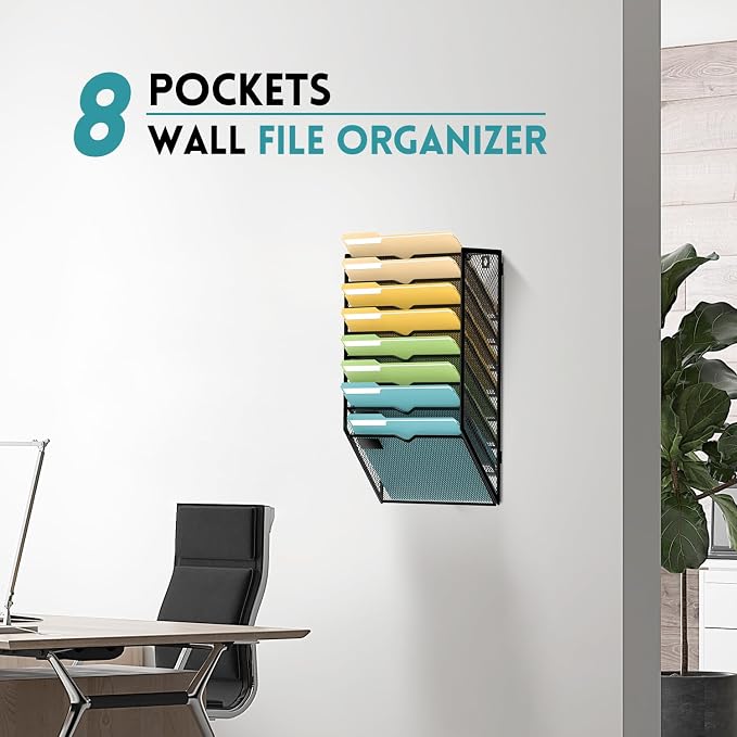 SUPEASY Wall File Organizer Mesh Office Mail Holder, Hanging Wall Organizer - Image 7