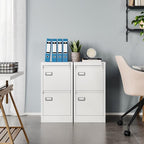 MIIIKO White 2 Drawer File Cabinet, Vertical Filing Cabinet - Image 6