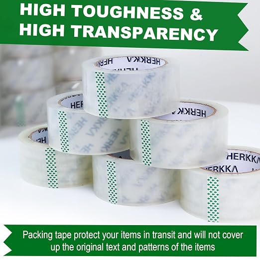 HERKKA Clear Packing Tape, 18 Rolls Heavy Duty Packaging Tape - Image 2
