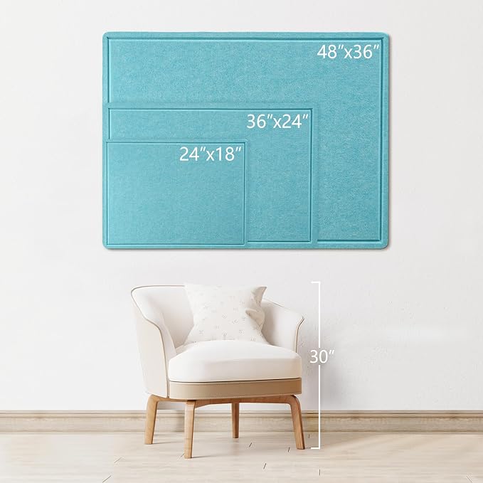 Bulletin Board, 24 x 18 inches Felt Board Decorative Pin Board, Cork Board - Image 3
