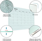 Magnetic Monthly Calendar Glass Whiteboard - Image 2