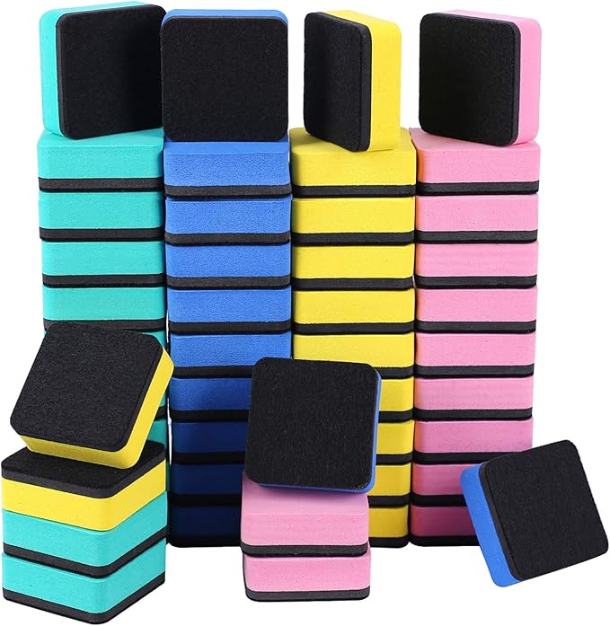 Dry Erase Erasers, 48 Pack Magnetic Whiteboard Eraser Chalkboard Eraser Dry by Unknown