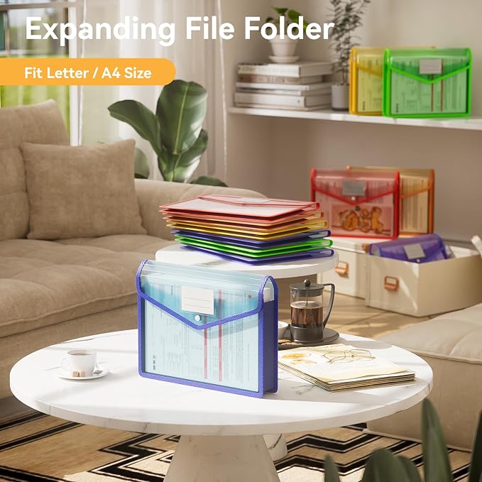 ABC life 6-Pack Plastic Expanding File Folder, Folders - Image 2