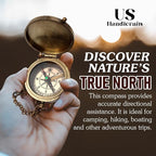Be Strong and Courageous, Do Not Be Afraid Brass Engraved Compass - Image 3