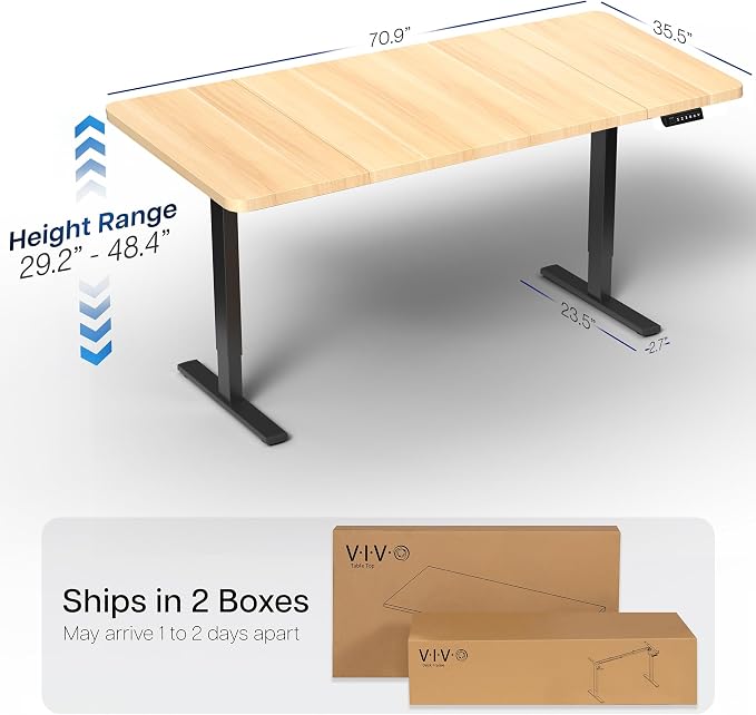 VIVO Electric 71 x 36 in Standing Desk, Memory Height Adjustment, 1B Series - Image 3