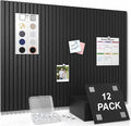 Smarpau Large Cork Board for Walls, 12 Pack Slat Felt Wall Tiles by Smarpau