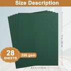 Silunkia 28 Sheets Dark Green Cardstock 8.5 x 11 Craft Paper, 92lb Heavyweight - Image 2