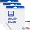 Lumspax Sticky Easel Pads 25x30 In, 3 Pack Large Self Stick Flip Chart Paper by Lumspax