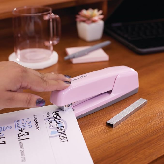 Swingline Stapler, 30 Sheet Capacity, 747 Business Stapler, Jam Free, Blush Pink - Image 3