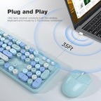 MOFII Wireless Keyboard and Mouse Combo, Retro Keyboard - Image 2