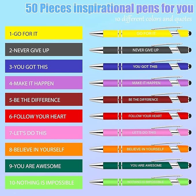 Greengines 50 Pcs Inspirational Pens - Image 3