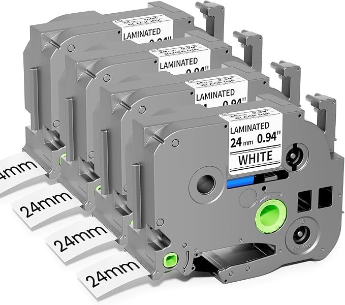 TZe-251 24mm 0.94 Laminated White Tape Replace by Pillex
