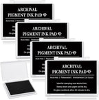 MotiMind 4 Pcs Black Archival Pigment Waterproof Ink Pad by MotiMind