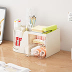 Marbrasse Desk Organizer with 2 Drawer, 360°Rotating Pen Holder, Desk - Image 4