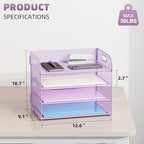 Marbrasse 2 Pack 4 Tier Paper Organizer Letter Tray - Image 3