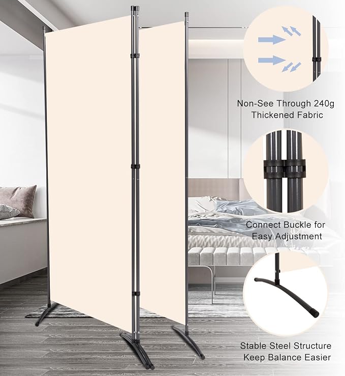 Room Divider 6FT Folding Privacy Screens, 3 Panel Partition Room Dividers - Image 4