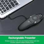 DinoFire Green Presentation Clicker Wireless Presenter Remote, RF 2.4GZ - Image 3
