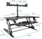 Mount-It! Standing Desk Converter Dual Monitor, 2 Screen Mounts Included - Image 7