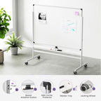 VUSIGN Rolling Dry Erase Board, 48 x 36 Inches Double-Side White Board on Wheels - Image 6