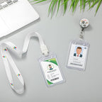 Tinlade 10 Pack Permanent Locking Hard Plastic Badge Holder Vertical Clear ID - Image 5