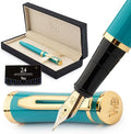 Wordsworth & Black Fountain Pen Set, 18K Gilded Medium Nib, Includes 24 Pack by WordsworthBlack
