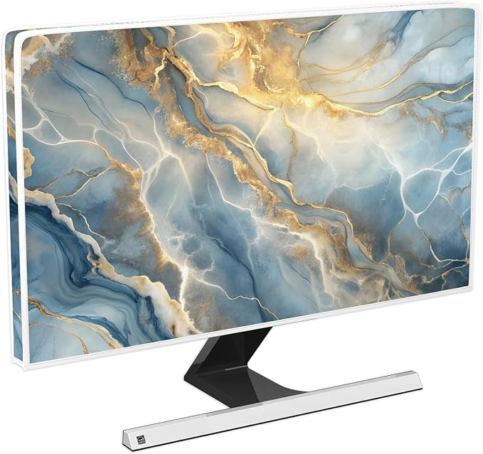 Baocicco Gold Blue Waterproof Computer Monitor Dust Cover 26, 28 Inch Modern by Baocicco