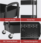Sywhitta 3-Tier Plastic Rolling Utility Cart - Image 7