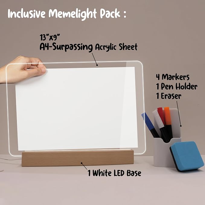 Dry Erase Calendar with Light, USB-Powered Light Up Whiteboard, Includes 4 - Image 2