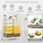 COSTWAY 15 Drawer Rolling Storage Cart, Utility Tools Paper Organizer on Wheels - Image 4