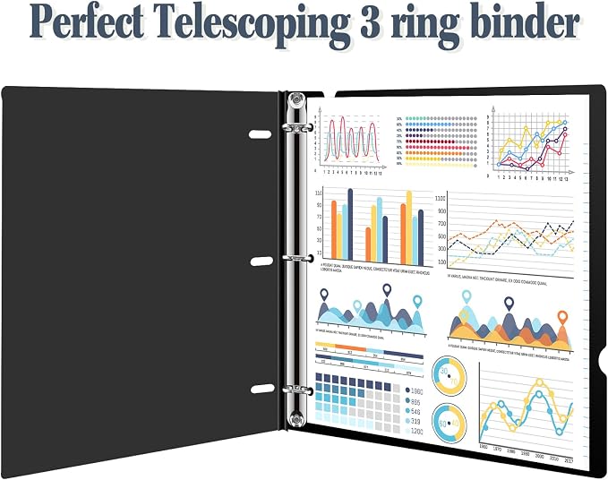 INFUN Telescoping 3 Ring Binder, Portable Plastic Binder - Image 4