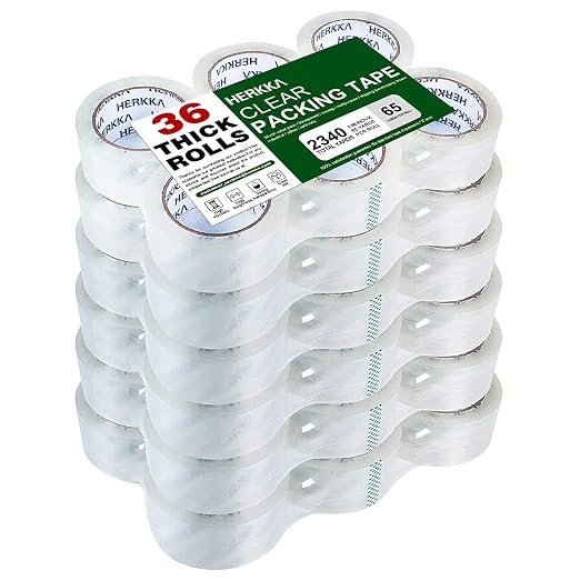HERKKA Clear Packing Tape, 36 Rolls Heavy Duty Packaging Tape by HERKKA