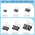 360 PCS Binder Clips Small – Mini Black Metal Paper Clamps, 0.6in/15mm Binder - Image 4