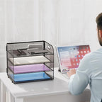 Marbrasse 2 Pack 4 Tier Paper Organizer Letter Tray - Image 6
