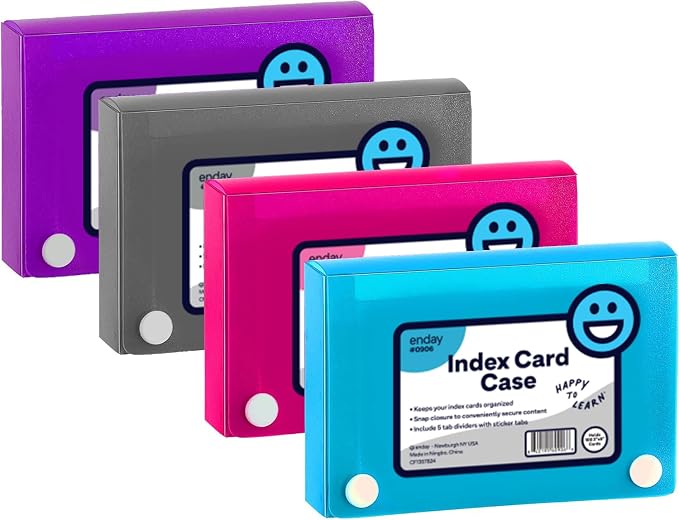 3" X 5" Index Card Case Holds 100 Cards Includes Business Card/Index Holder and by ENDAY