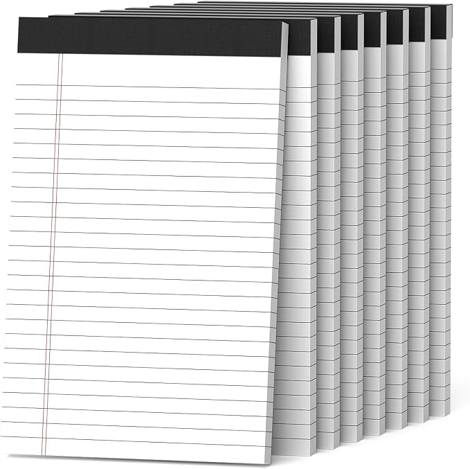 8 Pack Note Pads 5 x 8 Inch Small Legal Pads 5 x 8 White Notepad 5 x 8 by Nichela