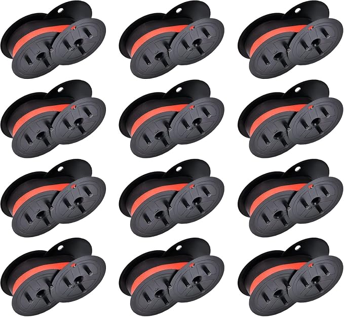 12-Pack Canon Calculator Ribbon Red/Black – 18ft x 0.5in Sharp EL-1197PIII by Home