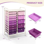 DORTALA 15-Drawer Rolling Storage Cart - Image 3