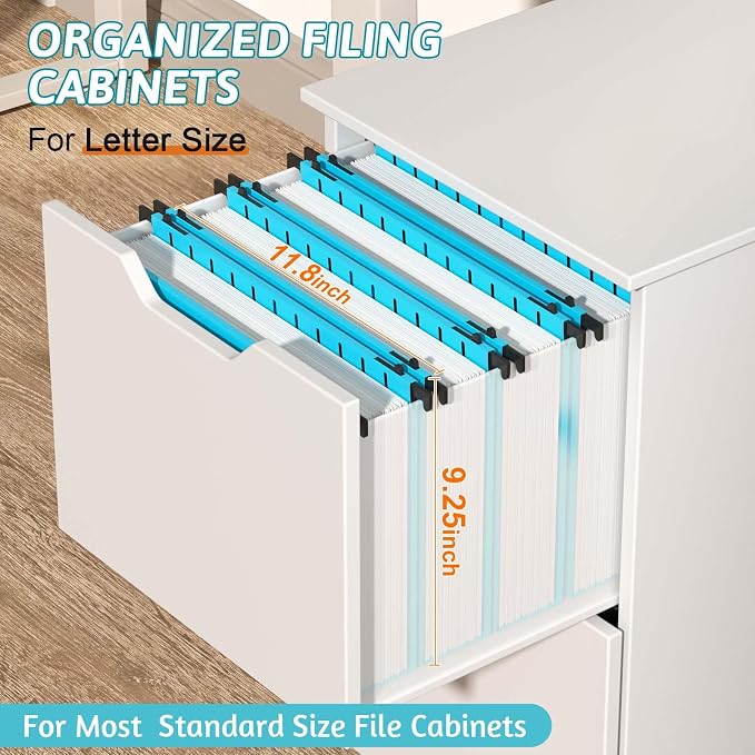Nordun Plastic Hanging File Folder Extra Capacity, 12 Pack Reinforced Hang - Image 3