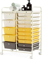 GOFLAME 15-Drawer Rolling Storage Cart, Craft Storage Cart by GOFLAME