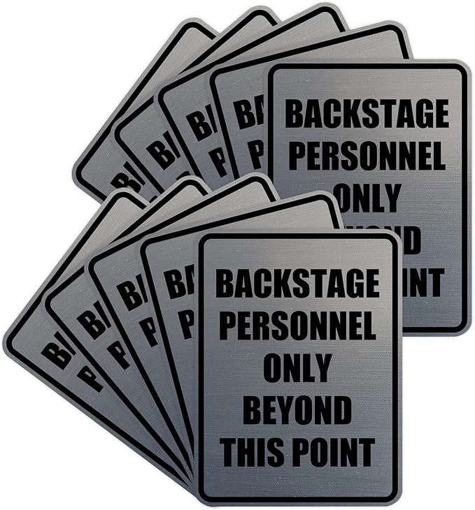 Portrait Round Backstage Personnel Only Beyond This Point Door or Wall Sign by SignsByLITA