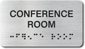 Conference Room Signs with Raised Text & Grade 2 Braille, Brushed by EliteSign